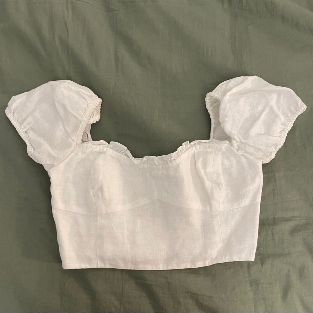 Wilfred Wander Linen Blouse in White (Size XS)